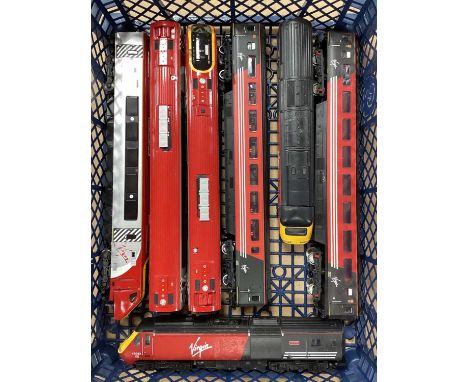 A OO Scale Bachmann Voyager Three Car Set and a Virgin four car Class 43 set, untested.