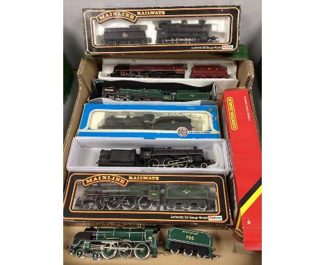 Nine OO Scale Steam Outline Locomotives, by Hornby/Mainline and others, all untested, occasionally boxed.