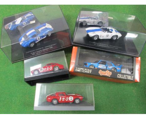 Five 1:43 Scale Diecast and White Metal Model Sports Cars by Universal Hobbies,Progetto K, and other, to include Universal Ho