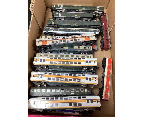 Approximately Thirty HO Scale Continental Coaches, all playworn.