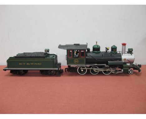 A Bachmann "Big Haulers" Unboxed 'G' Gauge/10mm Baldwin 4-6-0 Old Timer Steam Locomotive, with eight wheel bogie tender "ET a