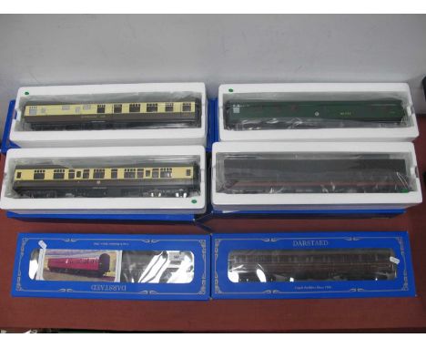 Five Darstaed O Gauge/7mm Boxed MK1 Coaches, comprising, a BR green "Buffet" R/No. S70828 two brown/cream, two lined maroon, 