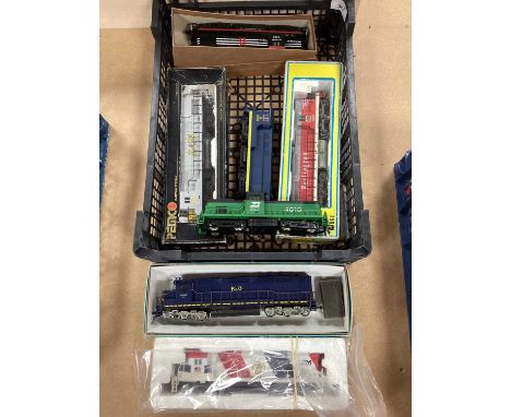 Seven HO Scale Diesel American Outline Locomotives, by Atlas and others, all spares / repairs, untested.