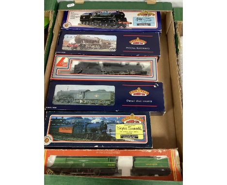 Six OO Scale British Steam Outline Locomotives, by Bachmann and others, including The Green Howard, all untested/boxed.
