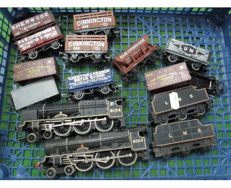 Two 'OO' Gauge/4mm L.M.S Black 4-6-0 Tender Locomotives, comprising a Bachmann Royal Scot Class "The Cheshire Regiment" R/No 