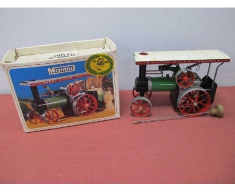 A 'Live Steam' Mamod Traction Engine T.E.1A Steam Tractor, Burner and Scuttle present, Missing some accessories (steering rod