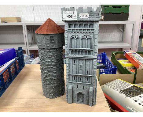 Two 1:35th Scale? Outline Continental Lineside Buildiings both with a Medieval/Fantasy theme.