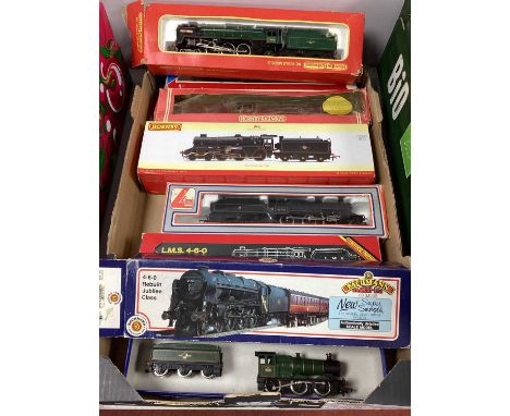 Eight OO Scale British Outline Steam Locomotives, by Hornby, Bachmann and others, including Jubilee Class, mainly boxed, all 