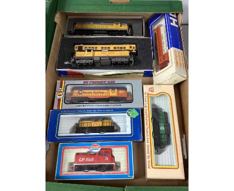 Nine HO Scale American Outline Diesel Locomotives, by AHM, Walters And others, mainly boxed, all untested.