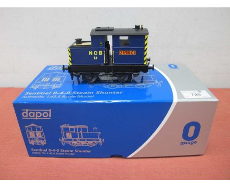 A Dapol O Gauge/7mm Ref No. 75-005-007 Sentinel 0-4-0 Steam Shunter, N.C.B blue "Maud" R/No.14, very good boxed untested cond