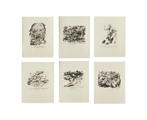 Heinrich Tischler (Polish (Silesian), 1892-1938). Portfolio of six lithographs titled "Schopfung" ("Creation"). Each depicts 