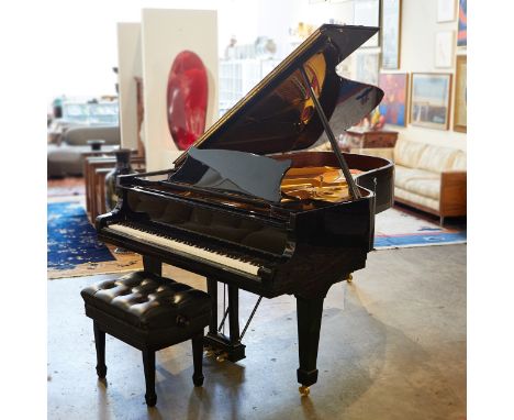 German Hamburg Steinway Model B grand piano with ebony finish. Serial number 489828, ca. 1984. With an aftermarket installed 