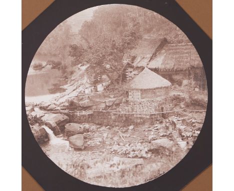 Chin San Long (Lang Jingshan) (Chinese, 1892-1995). Photograph titled "Lettre de mon Moulin Mill," depicting an idyllic mill 