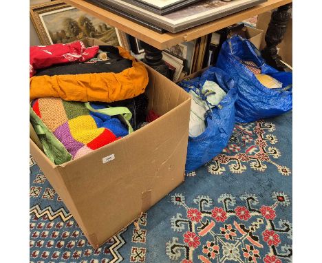 A large collection of vintage textiles, cushions, etc. Prov. Consigned from Chipping Norton Manor