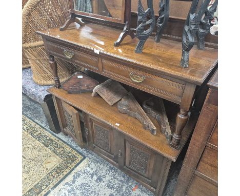 An oak two-tier buffet.