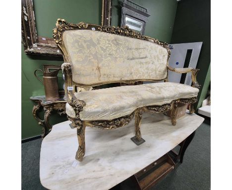 A gilt showframe salon settee. 