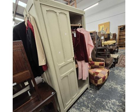 A painted wardrobe with sliding doors. H 200 x W 100 x D 55cm