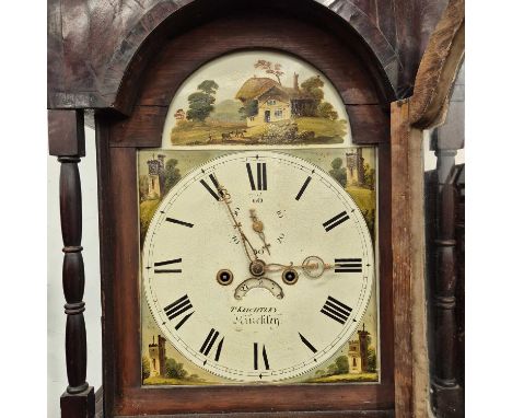 An early 19th century oak cased longcase clock, the painted dial signed T. Keightley, Hinkley. with eight day movement sticki