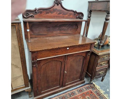 An early Victorian mahogany Chiffonier with raised galleried back.