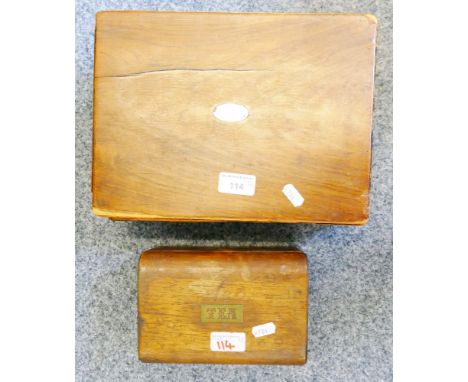 A tea caddy, together with 3 wooden boxes and a metal model of Greek temple