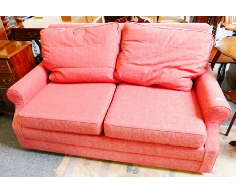 A Wesley-Barrell 2-seater sofa bed, pale pink fabric