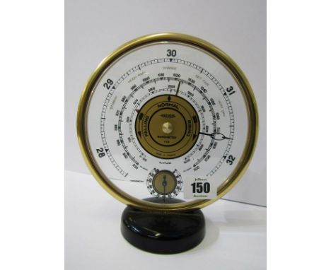 JAEGER BAROMETER, a table top gilt framed circular barometer, 7" height 