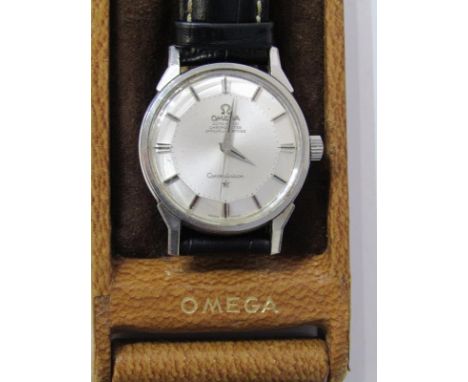 VINTAGE GENTLEMAN'S OMEGA CONSTELLATION AUTOMATIC CHRONOMETER WRIST WATCH, appears in working condition in fitted leatherette