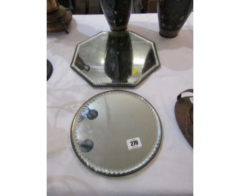 EPERGNE STANDS, Victorian octagonal epergne mirrored stand and similar circular stand 