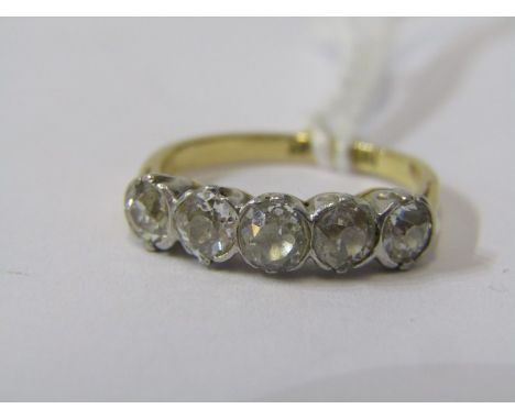 18ct YELLOW GOLD 5 STONE DIAMOND RING, half hoop eternity style with insurance valuation dating from 1998, stating 2.02ct, 0.