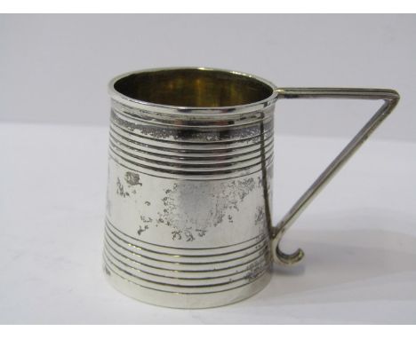 MINIATURE SILVER TANKARD, tapering body tankard, London 1881, makers DA &amp; CH? 