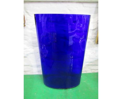 VINTAGE BLUE GLASS RESERVOIR, 19.5" height 