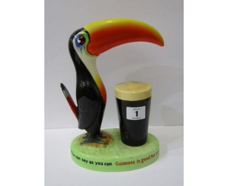 GUINNESS, Toucan advertising ceramic display by Wiltshaw &amp; Robertson (tail repaired) 9.5" height 