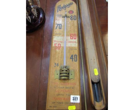 2 BREWERY MEASURES &amp; Hodgsons' cellar thermometer 