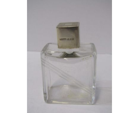 ART DECO DESIGN SCENT BOTTLE, HM silver lidded cut glass scent bottle, London 1940 