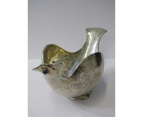 ITALIAN RETRO SILVER BOWL, In the form of a Dove, eye set with semi-precious stone, stamped "Argenterie D'Arte Milano Dante 1