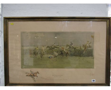 SNAFFLES, colour print "The Grand National - The Canal Turn", 21" x 31" 
