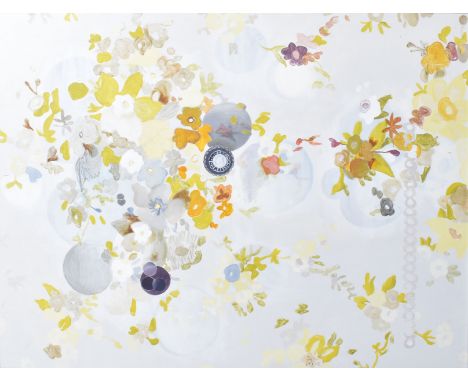 Jan Langley (British, b. 1959)Spheres, 2017Oil on canvas UnsignedFrame122 x 92 cm (48 x 36 in)Jane Langley is a painter, teac