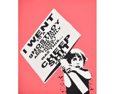 gHOSTbOY (British) Cheep Shit Print Screen print in colours on hand made paper Signed, titled and numbered 30/200 in pencil w