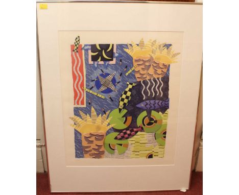 Yvonne Cole (b1953), "Bromeliard," signed, titled, dated and numbered 6/40 in pencil, limited edition colour silkscreen print
