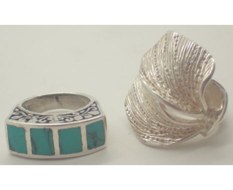 Two 925 silver rings size K & M
