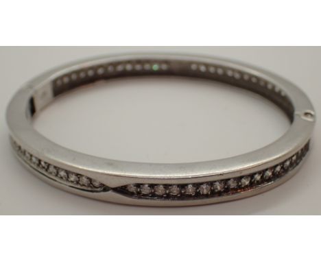 Stamped 925 silver multi stone bangle