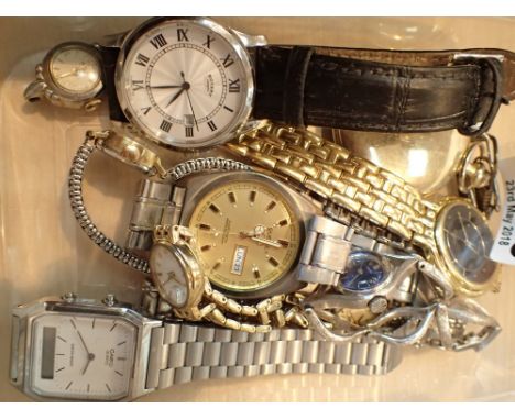 Box of mixed wristwatches including Rotary 