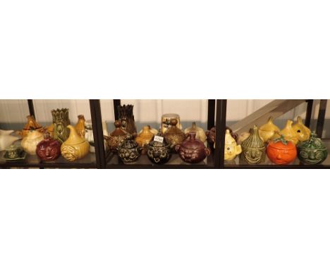 Large collection of novelty ceramic preserve and condiment pots