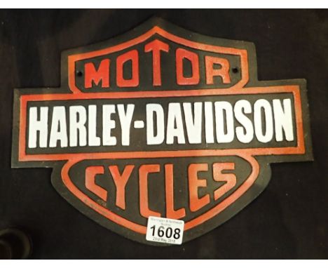 Cast iron Harley Davidson sign L: 30 cm