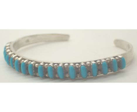 925 silver bangle set with blue stones 