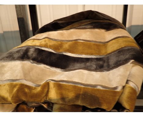 Pair of heavy velour curtains each curtain 192 x 216 cm  