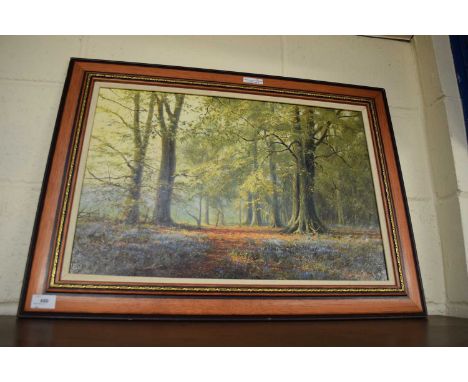 OLEOGRAPH STUDY - BLUEBELL WOODS, FRAMED