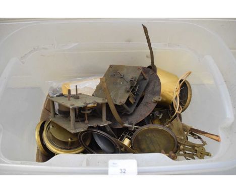 BOX OF MIXED CLOCK MOVEMENTS