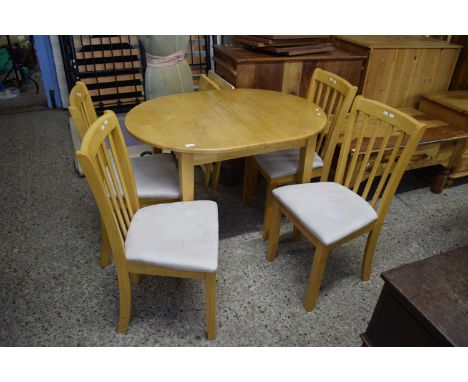 MODERN LIGHT WOOD KITCHEN TABLE AND FOUR CHAIRS