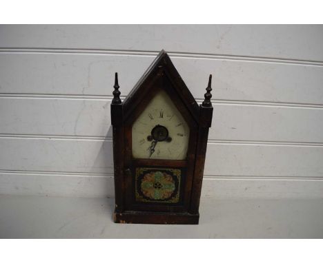 LATE 19TH CENTURY NEWHAVEN MANTEL CLOCK IN ARCHITECTURAL CASE